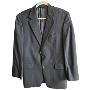 Burberry London Pinstripe Men's Navy Blue Wool Blazer Jacket Sport Coat 40R USA